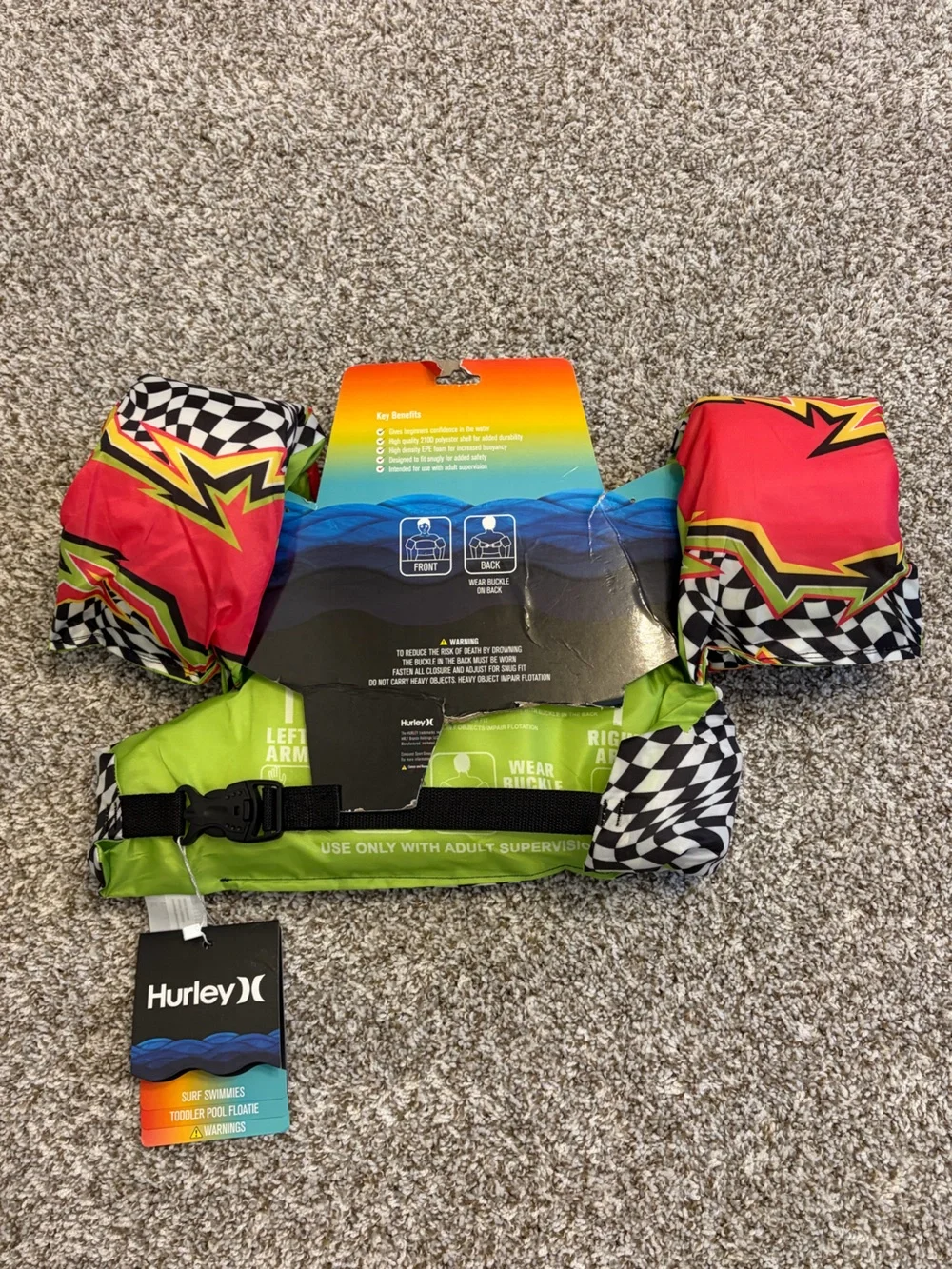 New With Tags Hurley Lifejacket- ages 1 to 3, 30 to 50 pounds